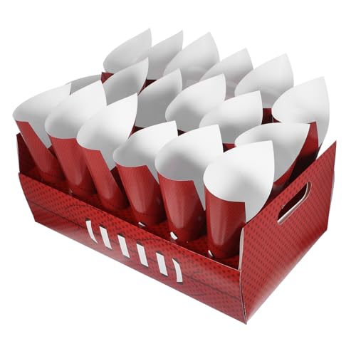GLEAVI 30 Stück Popcorn-Ausgabeständer Pappkegel Papierkegel Popcorntüten Französische Brandhalter Eistüten Papiertüten für Lebensmittel Film-Popcorn-Eimer Backkegel Wursttüten Brown von GLEAVI