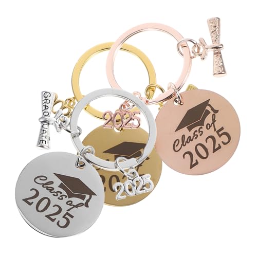 GLEAVI 3pcs Klasse Von Abschlussschlüsselketten Aussagekräftiger Edelstahl -schlüsselring Ideales Abschlusszubehör Inspirierende Souvenir Für Absolventen Schlüsselhalter Für Geldbörsen von GLEAVI