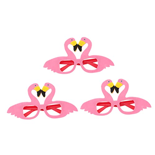 GLEAVI 4 Sätze Flamingo -dekorationsbrille Luau Partydekorationen Flamingo-figur Strand Thema Hawaiianische Partybrille Hawaiianische Luau-brille Vlies Rosa 3 Stück * 4 von GLEAVI