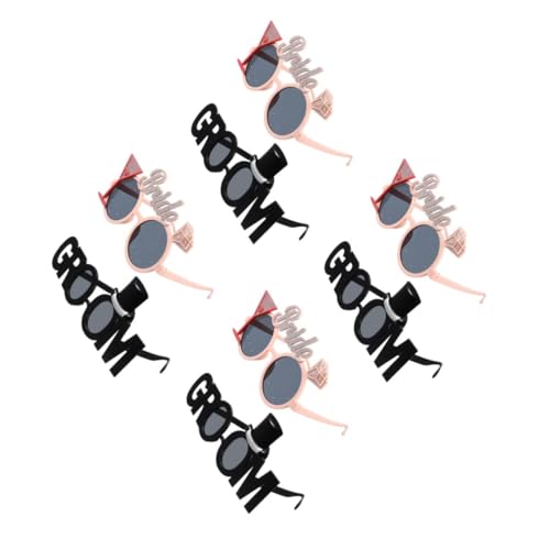 GLEAVI 4 Sätze Lustige Brillen Für Junggesellenabschied Für Bräutigam Pinke Brille Für Braut Foto Requisiten Für Unvergessliche Partymomente 2 Stücke * 4 von GLEAVI