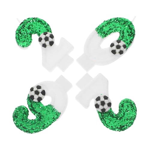 GLEAVI 4 Stück Fußball Zahlenkerzen mit Glitzer Tortendeko für Fußball Geburtstagsparty Kreative Cake Topper für Neujahrs und Geburtstagsfeier GLEAVI 4 Stück Fußball Zahlenkerzen mit Glitzer Tortendeko für Fußball Geburtstagsparty Kreative Cake Topper für Neujahrs und Geburtstagsfeier von GLEAVI
