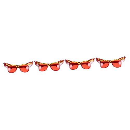 GLEAVI 4 Stück Hot-Dog-Spielzeuggläser für lustig Neuheit ausgefallene Brillen geformt Partybrille Neuheit Sonnenbrille Brillenkostüm Party-Foto-Requisite Kostüm-Sonnenbrille Abs rot GLEAVI 4 Stück Hot-Dog-Spielzeuggläser für lustig Neuheit ausgefallene Brillen geformt Partybrille Neuheit Sonnenbrille Brillenkostüm Party-Foto-Requisite Kostüm-Sonnenbrille Abs rot von GLEAVI