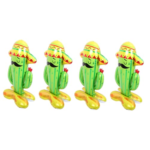 GLEAVI 4 Stück Kaktus Ballons Sommerliche Party Dekoration für Events Aluminiumfolie für Geburtstagsfeiern und Hochzeiten Vielseitig Einsetzbar nicht Platzbar von GLEAVI