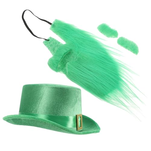 GLEAVI 4 Stück Klee Hut Kleeblatt Cosplay Kobold-Partyhut gefälscht Mann Zubehör Bausatz Bärte für Kostüme St. Patricks Day Zylinder Kobold-Mann-Accessoires Samt Green GLEAVI 4 Stück Klee Hut Kleeblatt Cosplay Kobold-Partyhut gefälscht Mann Zubehör Bausatz Bärte für Kostüme St. Patricks Day Zylinder Kobold-Mann-Accessoires Samt Green von GLEAVI