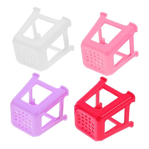 GLEAVI 4 Stück Mini Stuhl Modell Miniaturmöbel Für Puppenhaus Vintage Puppenhausmöbel Miniatur Puppenhausmöbel Winziger Hocker Miniaturbank Puppenhauszubehör Kunststoff von GLEAVI