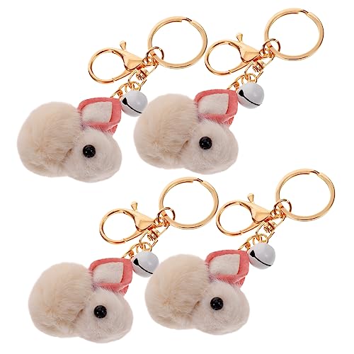 GLEAVI 4 Stück Plüsch Kaninchen Schlüsselanhänger Flauschiger Hase Schlüsselring Anhänger für Erwachsene Niedliche Deko für Taschen Schlüssel Tolle Geschenkidee für Partys von GLEAVI