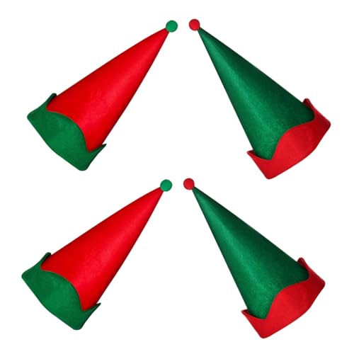 GLEAVI 4 Stück Teiliges Elfenmützen aus Filz Bunte Zipfelmützen mit Konischem Design Festliche Kopfbedeckungen für Weihnachts- Halloween Themenpartys GLEAVI 4 Stück Teiliges Elfenmützen aus Filz Bunte Zipfelmützen mit Konischem Design Festliche Kopfbedeckungen für Weihnachts- Halloween Themenpartys von GLEAVI
