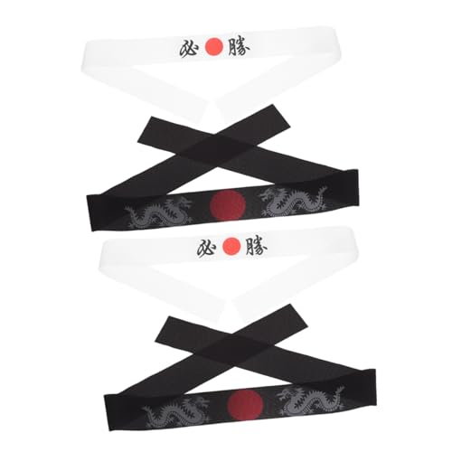 GLEAVI 4 Stück Teiliges Ninja Stirnband für Verstellbar Japanischer Stil Vielseitig Einsetzbar für Karate Training Samurai Rollenspiele und Partydekoration von GLEAVI