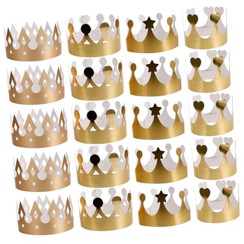 GLEAVI 40 Stück Geburtstagspapierkronen Geburtstagshüte Happy Birthday Hut Papierkronen Party Geburtstagskronen Geburtstagskrone Für Jungen Partyhüte Für Kleine Kronen Krone Für von GLEAVI