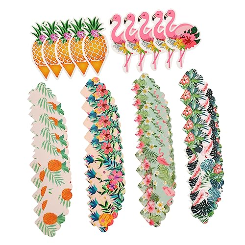 GLEAVI 48 Stück Kuchenkartenkartenset hawaii kuchen dekorationen Tortenaufsatz aus Papier Kuchendekoration hawaiianische Tortenaufsätze Dekorationen für Strandkuchen Hawaii-Cupcake-Topper von GLEAVI