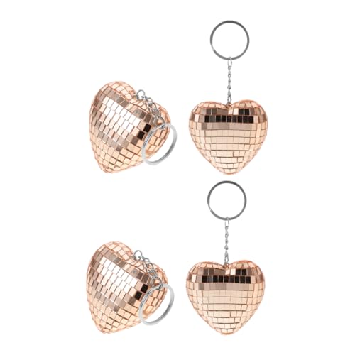 GLEAVI 4Stücke Herz Discokugel Schlüsselanhänger Kreative Mini Diskokugeln Roségold für Partygeschenke und Stylische Dekoration Hängende Accessoires für Taschen GLEAVI 4Stücke Herz Discokugel Schlüsselanhänger Kreative Mini Diskokugeln Roségold für Partygeschenke und Stylische Dekoration Hängende Accessoires für Taschen von GLEAVI
