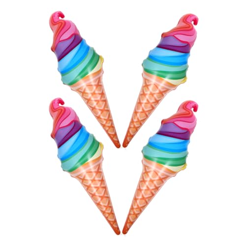 GLEAVI 4Stücke Teiliges Aufblasbares Eiscreme Ballon Dekoration für Kindergeburtstage Sommerpartys und Festliche Anlässe für Unvergessliche Feiern und Kreative Fotomöglichkeiten von GLEAVI