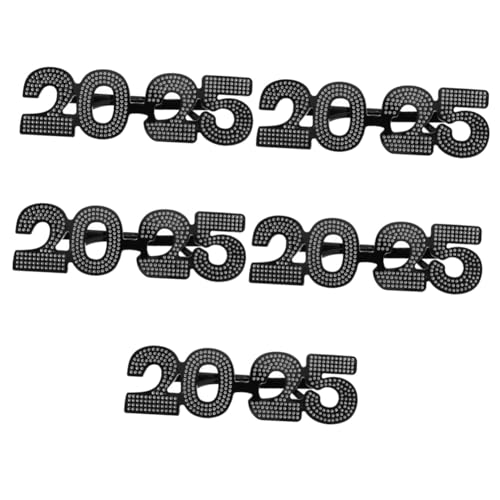GLEAVI 5 Paar Lustige Brillen Brille 2025 Tanzbrille 2025 Cosplay Brille Festival Verkleidungsbrille Kleine Feiertagsbrille 2025 Neujahrsbrille Abschlussklasse 2025 Brille Für von GLEAVI