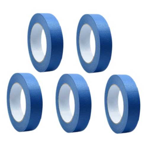 GLEAVI 5 Rollen Wandklebeband Farbiges Band Farbiges Abdeckband Farbiges Malerband Klebeband Für Wände, Keine Beschädigung Der Farbe Malerbandfarben Farbband Dekoratives Klebeband Blue von GLEAVI