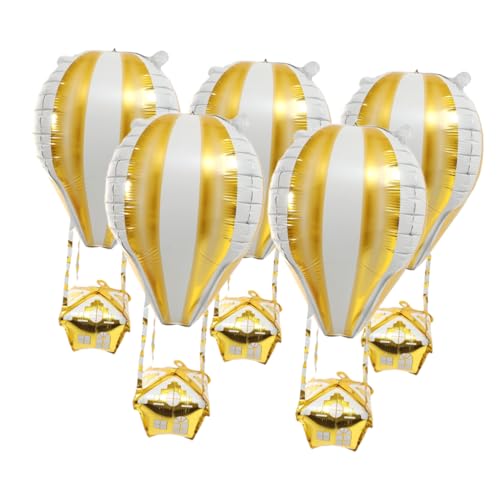 GLEAVI 5 Stück Aluminium Folienballons Heiße Luftballon Dekoration für Geburtstagsfeiern Hochzeiten Valentinstag Kinderfreundlich Goldene Farbe Langlebig und Sicher GLEAVI 5 Stück Aluminium Folienballons Heiße Luftballon Dekoration für Geburtstagsfeiern Hochzeiten Valentinstag Kinderfreundlich Goldene Farbe Langlebig und Sicher von GLEAVI