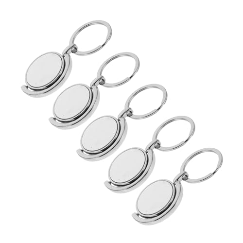 GLEAVI 5 Stück Sublimation Schlüsselanhänger Rund Drehbar Hitzebeständig für Wärmeübertragung Metall Schlüsselring für DIY Projekte Langlebige Oberfläche als Taschenanhänger von GLEAVI