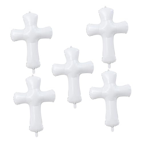 GLEAVI 5 Stück Taufballons Mit Folienballons Ballon in Kreuzform Großer Kreuzballon Babypartyballons Für Jungen Ballonkreuz Religiöser Folienballon Geformt Erste Weiß Aluminiumfolie GLEAVI 5 Stück Taufballons Mit Folienballons Ballon in Kreuzform Großer Kreuzballon Babypartyballons Für Jungen Ballonkreuz Religiöser Folienballon Geformt Erste Weiß Aluminiumfolie von GLEAVI