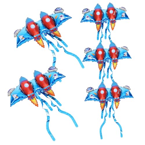 GLEAVI 5 Stück Teiliges Raketenflügel Ballons aus Aluminiumfolie Deko für Kindergeburtstag Cosplay Events Hochzeiten und Fotoshootings Raketenblau von GLEAVI