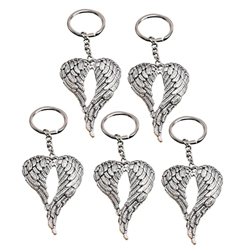 GLEAVI 5 Stück Teiliges Set Schlüsselringe mit Flügel Anhänger Kreative Deko für Taschen und Schlüssel für Hochzeiten Geburtstage und Besondere Anlässe von GLEAVI