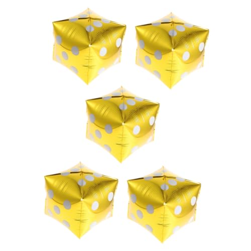 GLEAVI 5 Stück Würfelform Folienballons Aluminium Folienballons für Themenpartys Gold Dekoration und Foto Accessoires für Unvergessliche GLEAVI 5 Stück Würfelform Folienballons Aluminium Folienballons für Themenpartys Gold Dekoration und Foto Accessoires für Unvergessliche von GLEAVI
