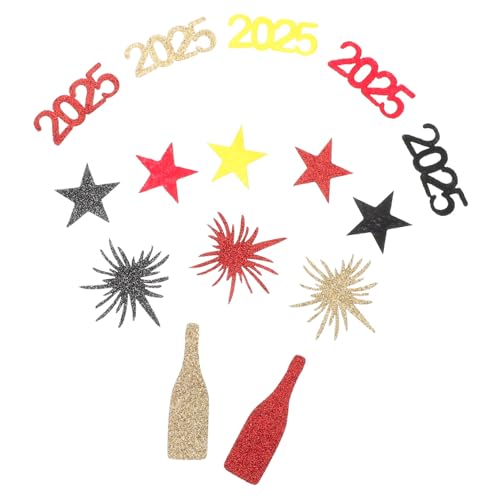 GLEAVI 50 Stück Glitzer Konfetti für Neujahrsfeiern Tischdeko für Silvester Kreative Partydekoration Rot Schwarz Gold für Unvergessliche Feiern GLEAVI 50 Stück Glitzer Konfetti für Neujahrsfeiern Tischdeko für Silvester Kreative Partydekoration Rot Schwarz Gold für Unvergessliche Feiern von GLEAVI