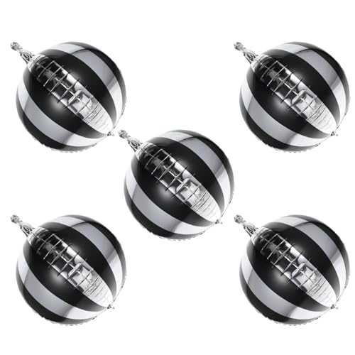 GLEAVI 5Stücke Aluminium Folienballons mit Gestreiftem Design für Geburtstagsfeiern Helium Stilvolle für Hochzeiten und Partys Langlebig von GLEAVI