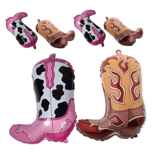 GLEAVI 6 Cowboystiefel Luftballons Cowgirlstiefel Folienballon Für Rodeo Partys Junggesellinnenabschiede Western Geburtstagsparty Dekorationen von GLEAVI