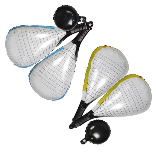 GLEAVI 6 Stück Aufblasbare Squash Racket Ballons für Sport Motto Geburtstagsfeiern Dekorationen und Partybedarf Wiederverwendbar Einfach zu Befüllen Kinderfreundlich von GLEAVI