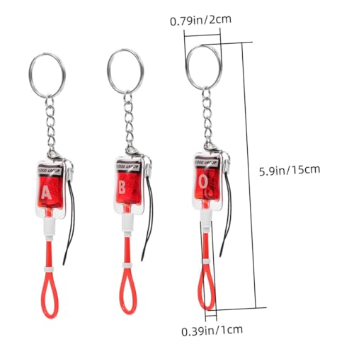 GLEAVI 6 Stück Blutgruppen Schlüsselanhänger Vampir Party Favor Horror Design Vielseitige Halloween Accessoires für Taschen Schlüssel und Handys Blutrote Cosplay Anhänger B Variante von GLEAVI
