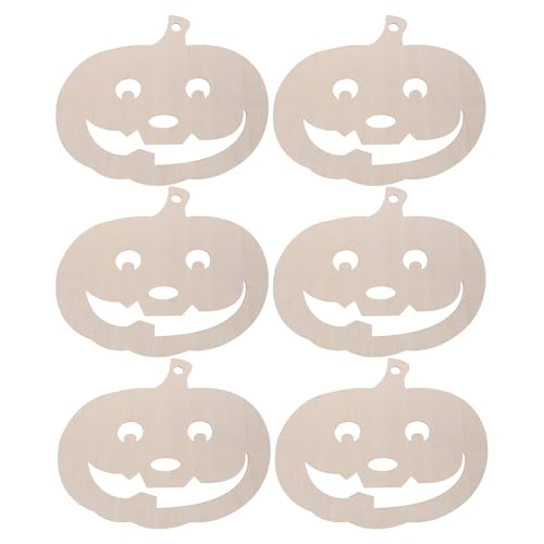 GLEAVI 6 Stück Halloween-Kürbis-Ausschnitte aus Holz, Herbst, unlackierte Halloween-Holzausschnitte, leere Holzkürbisse zum Basteln, Bemalen, Herbst, Erntedankfest, DIY-Dekoration, GLEAVI 6 Stück Halloween-Kürbis-Ausschnitte aus Holz, Herbst, unlackierte Halloween-Holzausschnitte, leere Holzkürbisse zum Basteln, Bemalen, Herbst, Erntedankfest, DIY-Dekoration, von GLEAVI