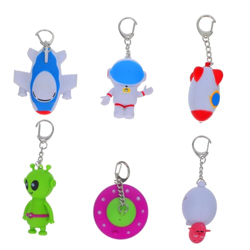 GLEAVI 6 Stück LED Taschenlampe Schlüsselanhänger mit Tier Leuchtend Sound Robustes Kinderspielzeug und Nurse Key Ring Bunte Taschenlampe für Taschenanhänger für Umhängen von GLEAVI