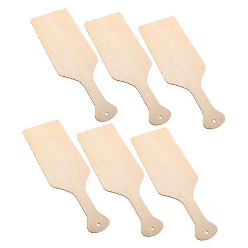 GLEAVI 6 Stück Mini Holz Schneidebrett Unbehandelte Diy Bastelplatten mit Griff für Kreative Küchendekoration und Graffiti zum Basteln und Servieren von Snacks von GLEAVI