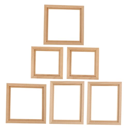 GLEAVI 6 Stück Miniatur Möbel Modell Teiliges Holz Bilderrahmen für Puppenhaus Dekoration Niedliche Miniatur Fotohalter für Kreative Wohnraumgestaltung GLEAVI 6 Stück Miniatur Möbel Modell Teiliges Holz Bilderrahmen für Puppenhaus Dekoration Niedliche Miniatur Fotohalter für Kreative Wohnraumgestaltung von GLEAVI