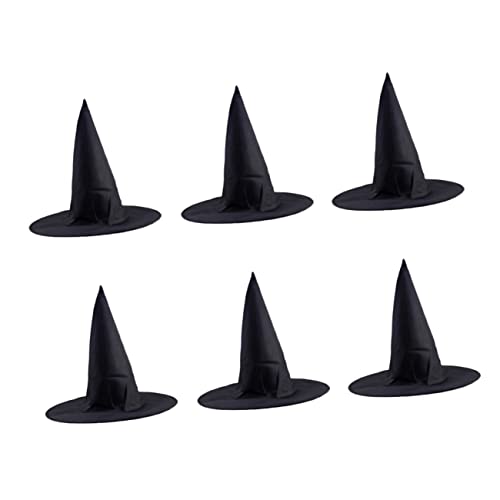GLEAVI 6 Stück Teiliges Klassische Schwarze Hexenhüte aus Oxfordstoff Halloween Party Requisiten Spitz Zulaufend Robustes Material für Kostümpartys und Rollenspiele GLEAVI 6 Stück Teiliges Klassische Schwarze Hexenhüte aus Oxfordstoff Halloween Party Requisiten Spitz Zulaufend Robustes Material für Kostümpartys und Rollenspiele von GLEAVI