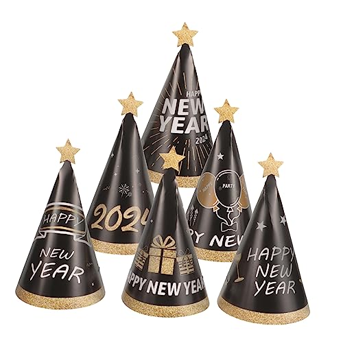 GLEAVI 6 Stück Teiliges Neujahrsparty Papierhüte Stilvolle Partyhüte für Fotorequisiten Festtagsdekoration für Erwachsene und Geeignet von GLEAVI
