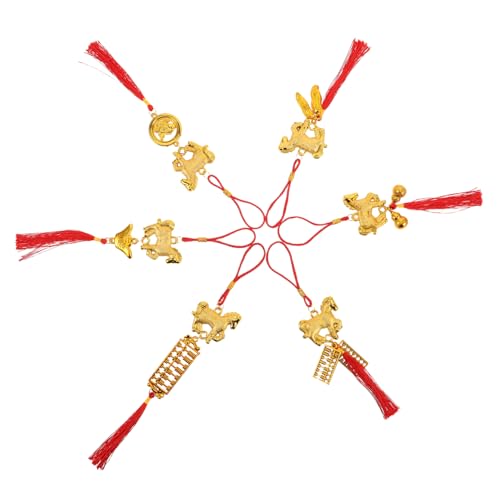 GLEAVI 6 Stück Teiliges Roten Quastenanhänger Jahr des Pferdes Glücksdekorationen Hängende Ornamente für Büro und Zuhause zum Frühlingsfest GLEAVI 6 Stück Teiliges Roten Quastenanhänger Jahr des Pferdes Glücksdekorationen Hängende Ornamente für Büro und Zuhause zum Frühlingsfest von GLEAVI