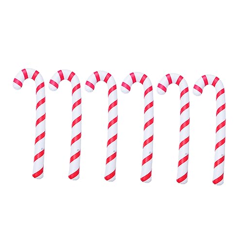 GLEAVI 6 Stück Teiliges Set Aufblasbare Zuckerstangen Folienballons Rot Weiß Kreative Weihnachtsdeko Außen und Innen Wiederverwendbar für Weihnachten Geburtstag Party und Festliche von GLEAVI