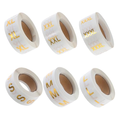 GLEAVI 6Rollen Kleidung Größenaufkleber S Rund Etiketten mit Eleganter Goldprägung Transparenter Hintergrund für Einzelhandel Lagerung und Sortierung GLEAVI 6Rollen Kleidung Größenaufkleber S Rund Etiketten mit Eleganter Goldprägung Transparenter Hintergrund für Einzelhandel Lagerung und Sortierung von GLEAVI