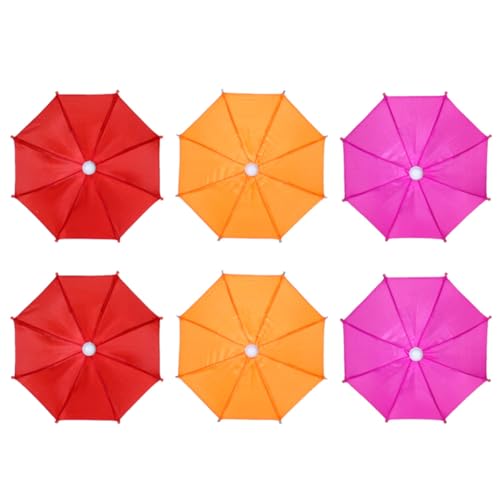 GLEAVI 6Stücke Mini Regenschirm Regenschirme Feste Farbige Deko Fotografie Requisiten Durchmesser Geschenkidee für Mädchen und Jungen von GLEAVI