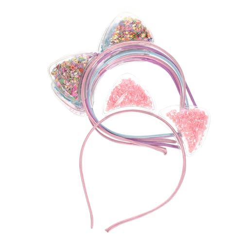 GLEAVI 7 Stück Teiliges Haarreif Katzenohren Transparent Glitzernd Karneval Festival Accessoires Kopfschmuck von GLEAVI