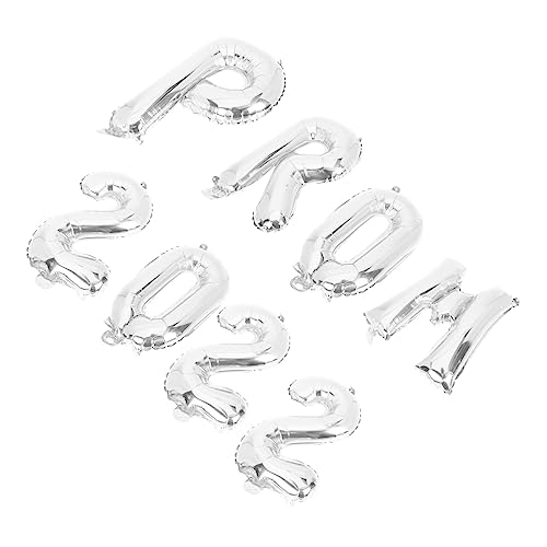 GLEAVI 8 Stück Ballonanzug Abschlussdekorationen Partyballons Abschlussfeier Ballon Abschlussfeier Heliumballons Abschlussfeier Dekorationen Ballons Farbe Aluminiumfolie Silber von GLEAVI