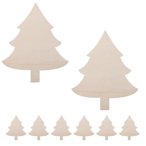 GLEAVI 8 Stück Weihnachtsbaum-Ausschnitte aus Holz, Form, unlackierte Holzscheibe, unbehandelte Holztafel, Bastelrohling, dekorativer Rohling für Bastelarbeiten, DIY-Projekt, Weihnachtsfeier, GLEAVI 8 Stück Weihnachtsbaum-Ausschnitte aus Holz, Form, unlackierte Holzscheibe, unbehandelte Holztafel, Bastelrohling, dekorativer Rohling für Bastelarbeiten, DIY-Projekt, Weihnachtsfeier, von GLEAVI