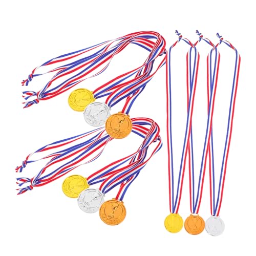 GLEAVI 9 Stück Medaillen Für Siegerpreismedaillen Aus Kunststoff Medaille Gastgeschenke Partyzubehör -Souvenirs Auszeichnungen Für Kindermedaillen Pp von GLEAVI