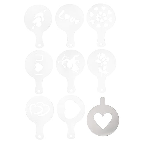GLEAVI 9 Stück Teiliges Valentinstag Kaffee Schablonen Wiederverwendbare Dekorationsschablonen für Cappuccino für Kreative Kaffeekreationen und DIY Projekte GLEAVI 9 Stück Teiliges Valentinstag Kaffee Schablonen Wiederverwendbare Dekorationsschablonen für Cappuccino für Kreative Kaffeekreationen und DIY Projekte von GLEAVI