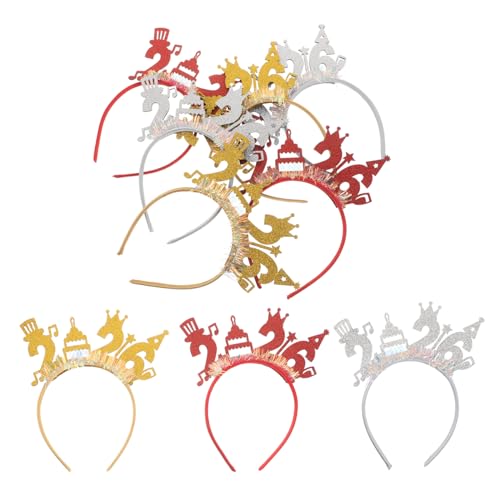 GLEAVI 9 Stück Teiliges Year Haarreifen Gold Rot Silber Bequeme Party Haarbänder für Silvester Festliche Kopfbedeckung Leicht und Stylisch als Foto-requisite GLEAVI 9 Stück Teiliges Year Haarreifen Gold Rot Silber Bequeme Party Haarbänder für Silvester Festliche Kopfbedeckung Leicht und Stylisch als Foto-requisite von GLEAVI