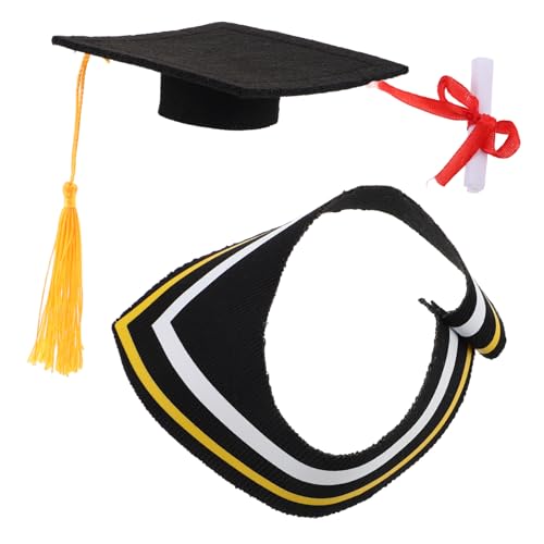 GLEAVI Abschlussbär-outfit Plüschtier Mit Abschlusskappe Kuscheltier Mütze Puppenkleidung Graduiertenmütze Plüschtier Plüschbär-tiermütze Grad-hut- Yellow Stoff von GLEAVI
