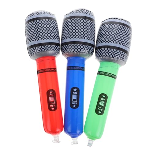 GLEAVI Aufblasbares Mikrofon für Flexibles Langlebiges Karaoke Party Requisit Partydeko für Kindergeburtstag und Musikthemenveranstaltungen von GLEAVI