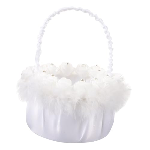 GLEAVI Blumenmädchen Korb Hochzeitskorb mit Kunstfeder Design für Rosenblätter und Tischdekoration für Hochzeitsfeiern und Geburtstagsfeiern Handlich und Leicht GLEAVI Blumenmädchen Korb Hochzeitskorb mit Kunstfeder Design für Rosenblätter und Tischdekoration für Hochzeitsfeiern und Geburtstagsfeiern Handlich und Leicht von GLEAVI
