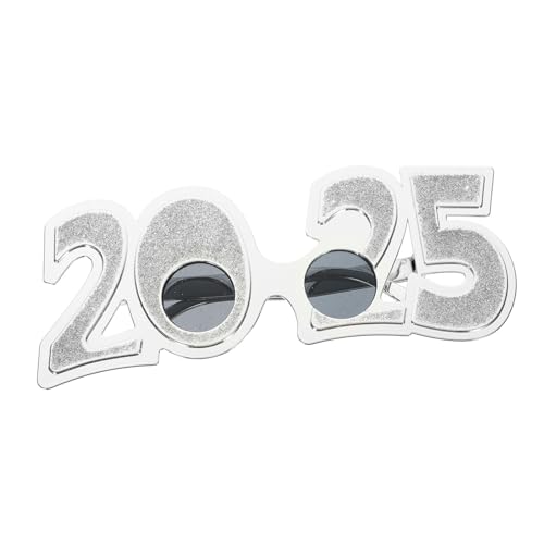 GLEAVI Digitale Brille mit gerader Panel gläser Party-Brillen-Dekore Zahlenbrille lustige Tanzbrille Neujahrsvorräte Augendekoration Neujahrsparty-Brillen Stk Silver von GLEAVI