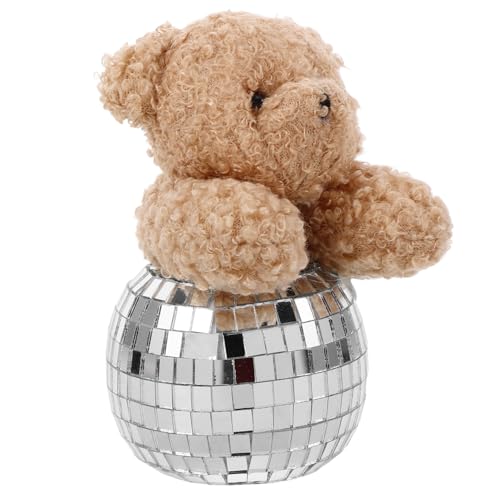 GLEAVI Disco -Bären -Dekorationen Plüschtierdekor Plüschtier-Tischdekoration Plüschbärenfigur Bärendekorationen Disco-Party gefallen Desktop-Dekoration Disco Plüschbärenmodell Schaum von GLEAVI